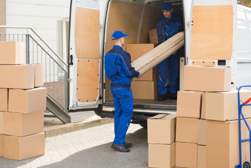 Man and van moving items in a St Johns residential street
