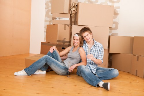 Moving truck and boxes for a local home move in St Johns