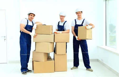 Example move from a flat with packed boxes and furniture items