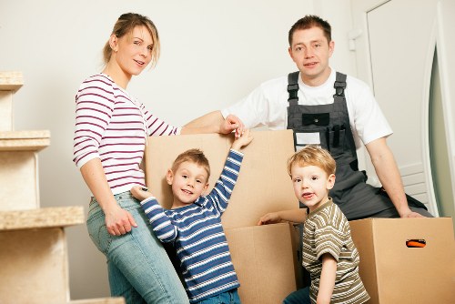 Furniture and boxes prepared for transport