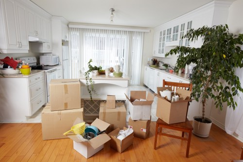 Charity donation items being prepared for reuse from a van move