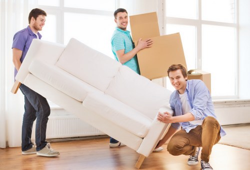 Organised moving boxes and packing materials for a local move