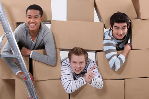 Professional movers loading household items safely