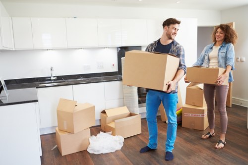 Packed household items ready for a house removal service