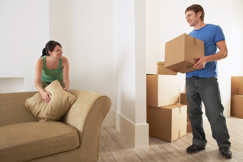 Customer confirming a moving service booking